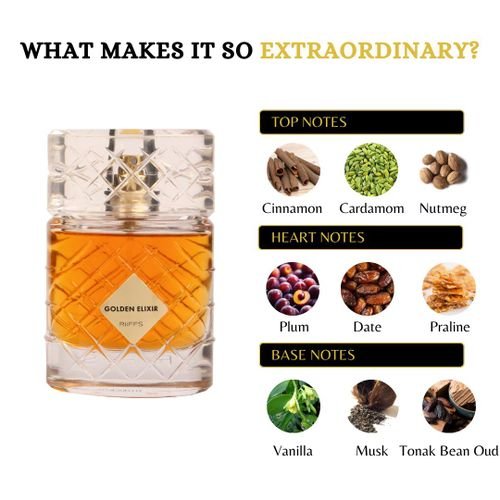 Gem 3 Riiffs Men's Golden Elixir Eau de Parfum-3.04oz/100ML